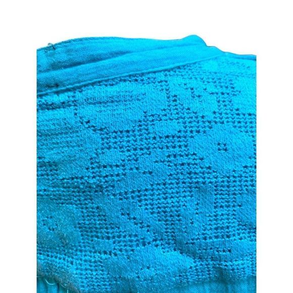 Nine West Jeans  Blue Gauzy Short Sleeved Elastic Waist Top L (A-080) - Picture 4 of 8